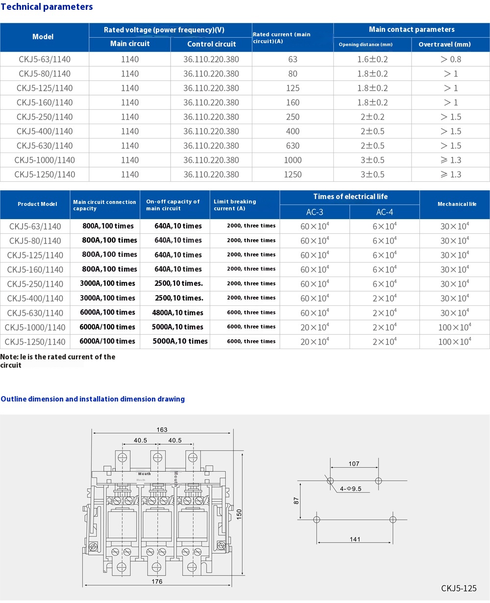 CKJ5 1140v Low Voltage Vacuum Contactor