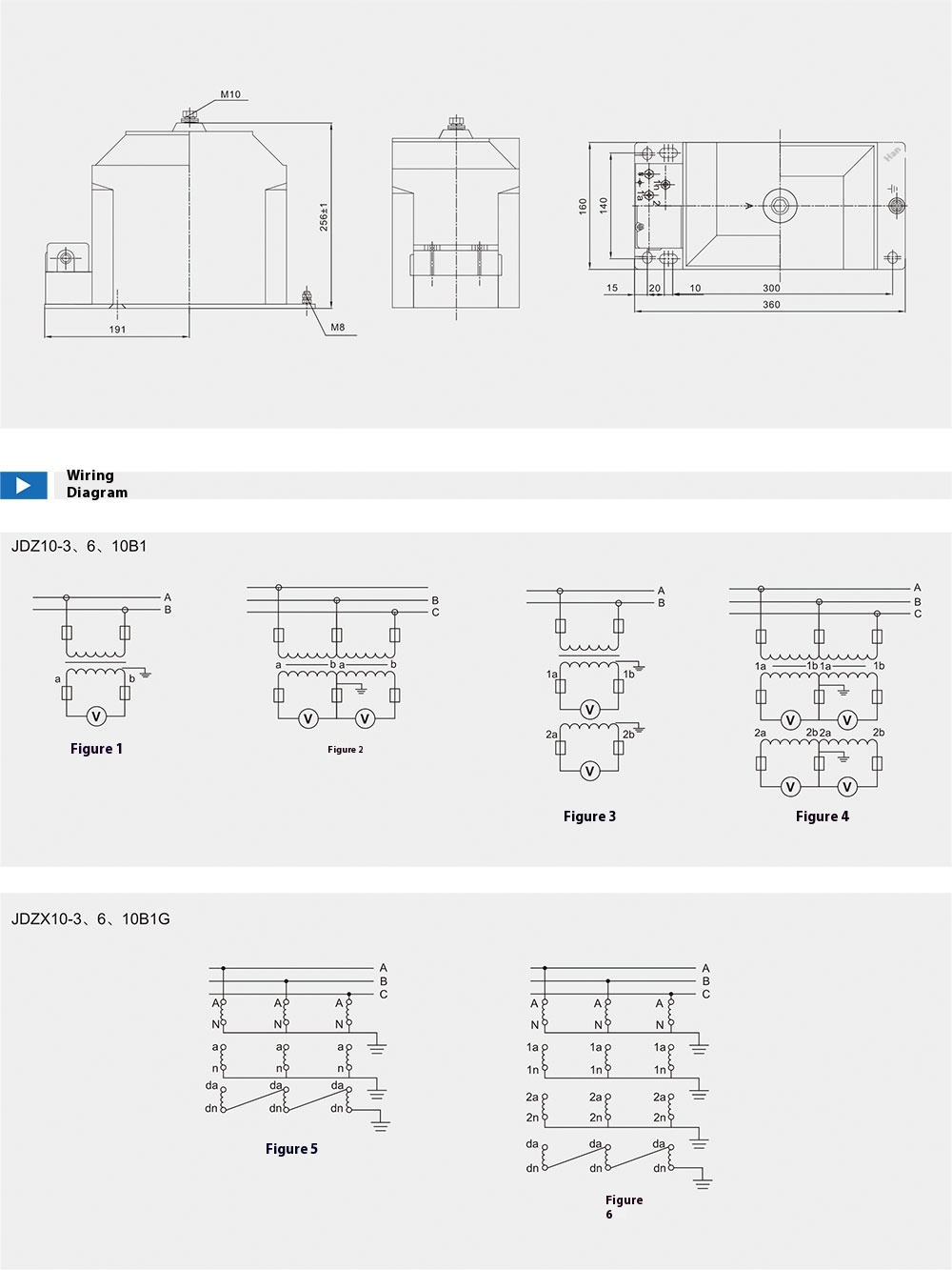 JDZX10-3, 6, 10 (A1G, A2G, BG) Potential Transformer