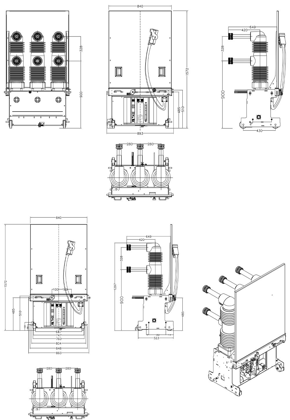 ZN85C-40.5/T2000-31.5 Indoor 40.5kV Vacuum Circuit Breaker