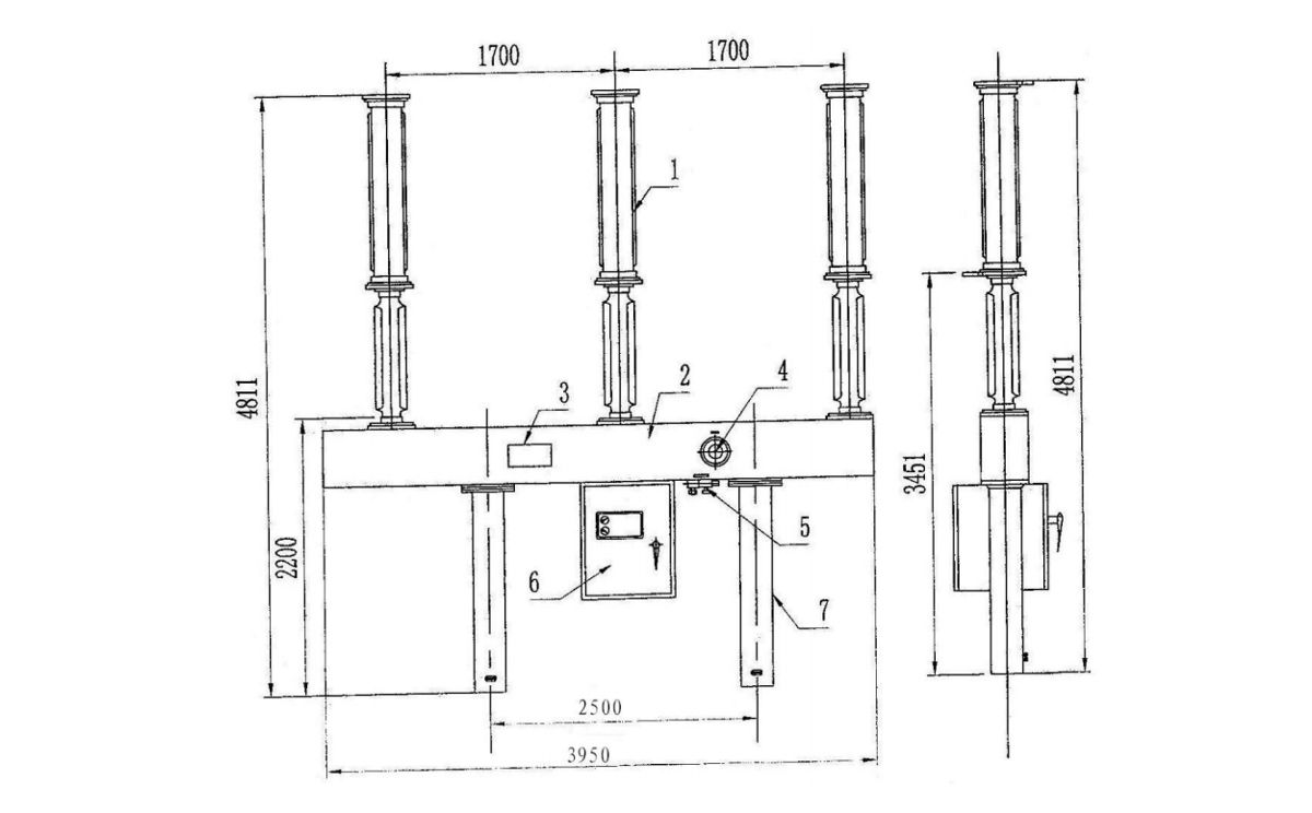 LW36-72.5/126 Outdoor High-Voltage Vacuum Circuit Breaker 