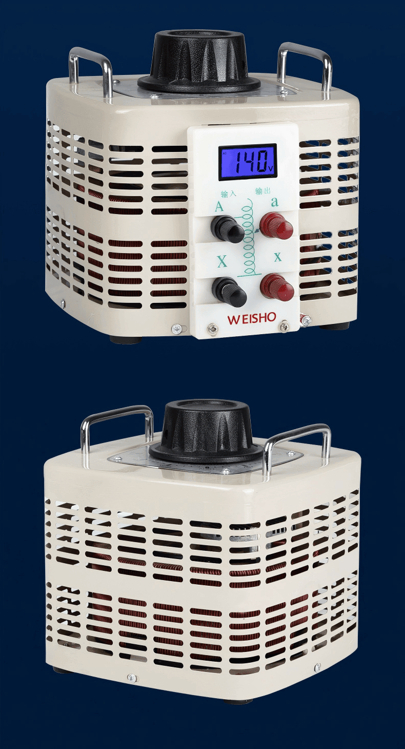 Single-Phase variable autotransformer with Pure Copper Dual Windings Single-Phase variable autotransformer with Pure Copper Dual Windings
