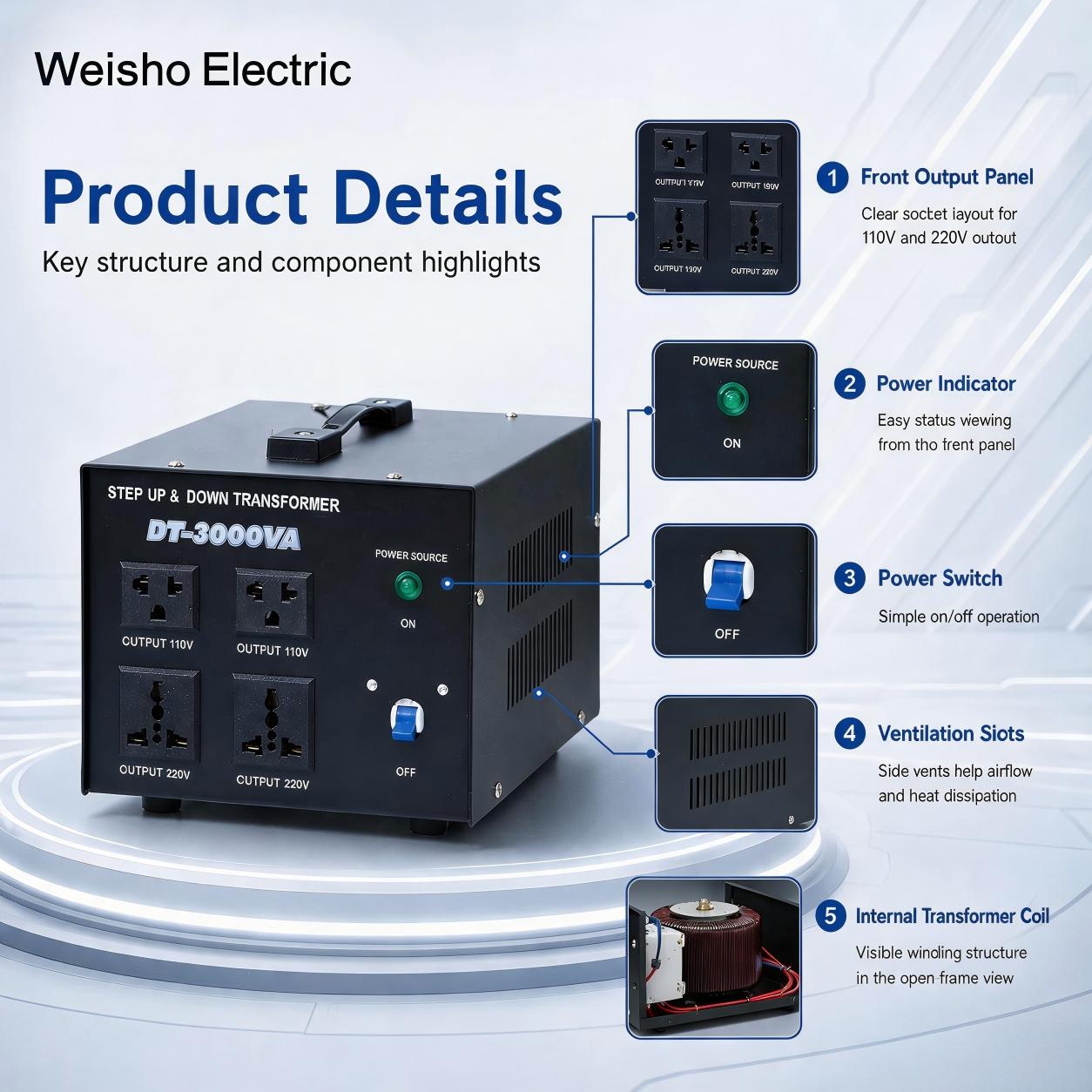 DT Series 110V/220V Step Up & Step Down Autotransformer